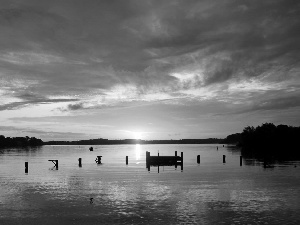 lake, pier