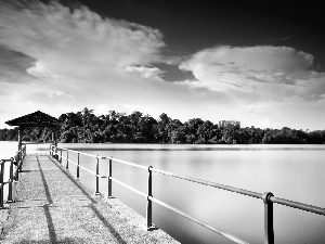 Sky, viewes, pier, trees