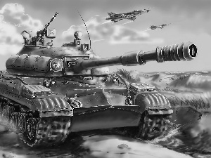 Planes, IS-8, Way, dust, tank