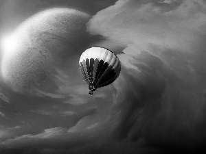 Planet, Balloon, clouds