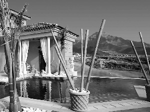 Mountains, Hotel hall, Pool