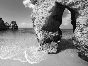 sea, Algarve, Portugal, rocks