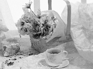 Present, tea, Flowers