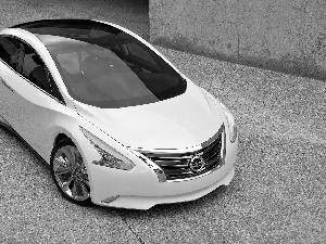 Nissan, White, Prototype, Automobile