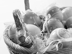 rabbit, basket, Blessing, eggs, Easter