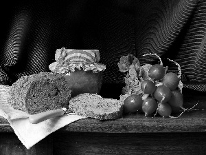 radishes, Jam, bread