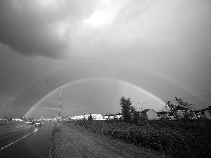 Way, clouds, rainbows, Storm