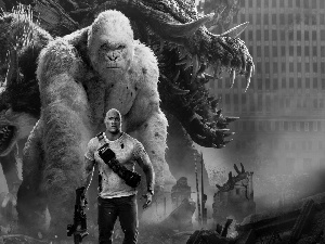 gorilla, movie, actor, Dwayne Johnson, Davis Okoye, Rampage