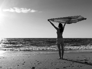Women, sea, rays, Beaches