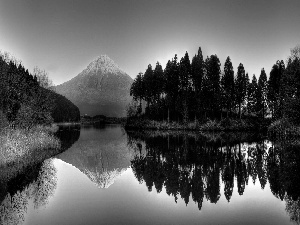 reflection, Coloured, mountains