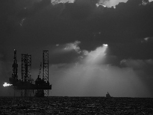 sea, Oil Rig