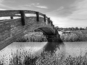 River, wooden, bridge