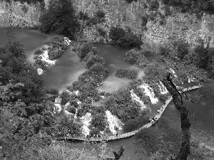 River, rocks, trees, viewes, landscape