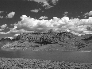 Sky, canyon, River, clouds