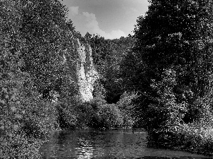 Mountains, Germany, River, summer, forest, Bavaria