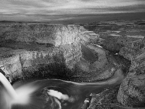 River, canyon, waterfall