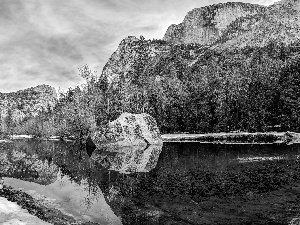 Yosemite National Park, The United States, forest, River, Mountains, State of California