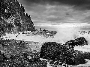 rocks, sea, Beaches