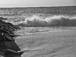 Beaches, Waves, rocks, sea