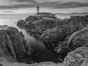 Fanad Head Lighthouse, rocks, Ireland, Great Sunsets, County Donegal, Lighthouses, sea, Portsalon