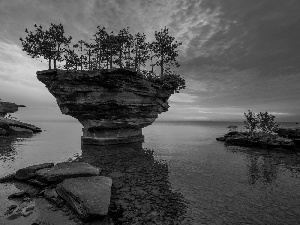 rocks, sea, Island