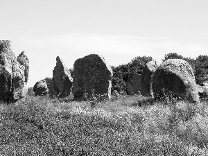 rocks, summer, Meadow