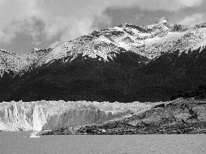 Mountains, Snowy, rocks, ice