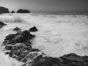 sea, rocks