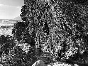 sea, rocks