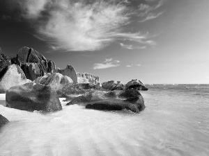 sea, rocks