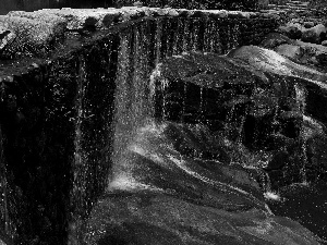 rocks, waterfall, Stones