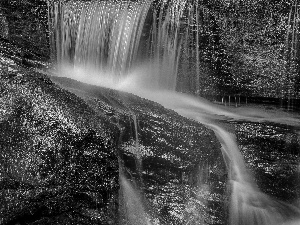 waterfall, rocks