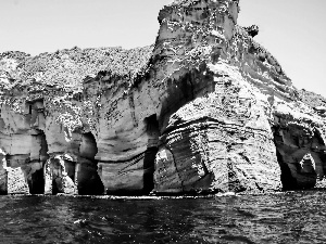 rocks, sea, Waves