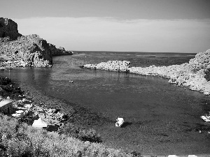 Gulf, sea, Rodos, Greece, Island, rocks