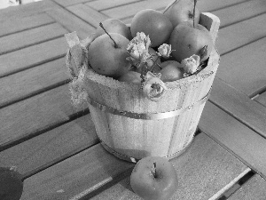 wooden, apples, roses, Ceberek