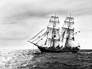sailing vessel, sea
