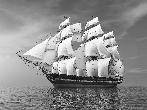 sailing vessel, sea