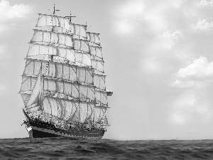 sailing vessel, sea