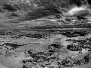 Sand, clouds, Beaches