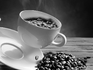 grains, cup, saucer, coffee