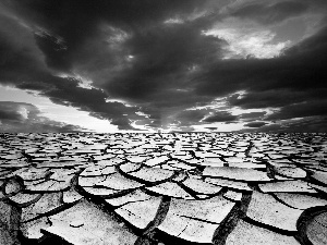 scorched, land, west, sun, clouds