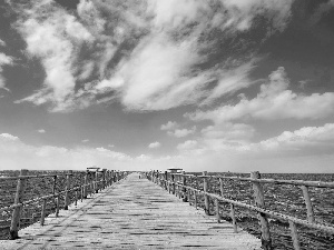 blue, pier, sea, Sky