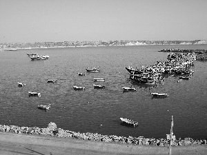 sea, landscape, Boats