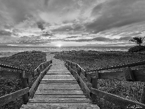 sea, Aloha State Hawaje, Great Sunsets, clouds, Platform, Maui