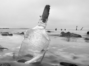 sea, Bottle, cork