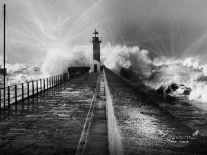 sea, Lighthouses, pier