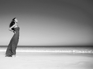 Nina Agdal, Dress, sea, red hot