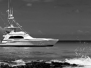 sea, relaxation, Blue, Sky, Yacht