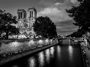 Seine, bridge, France, Notre Dame, Paris