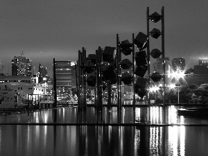 Tokio, night, Ship, Town